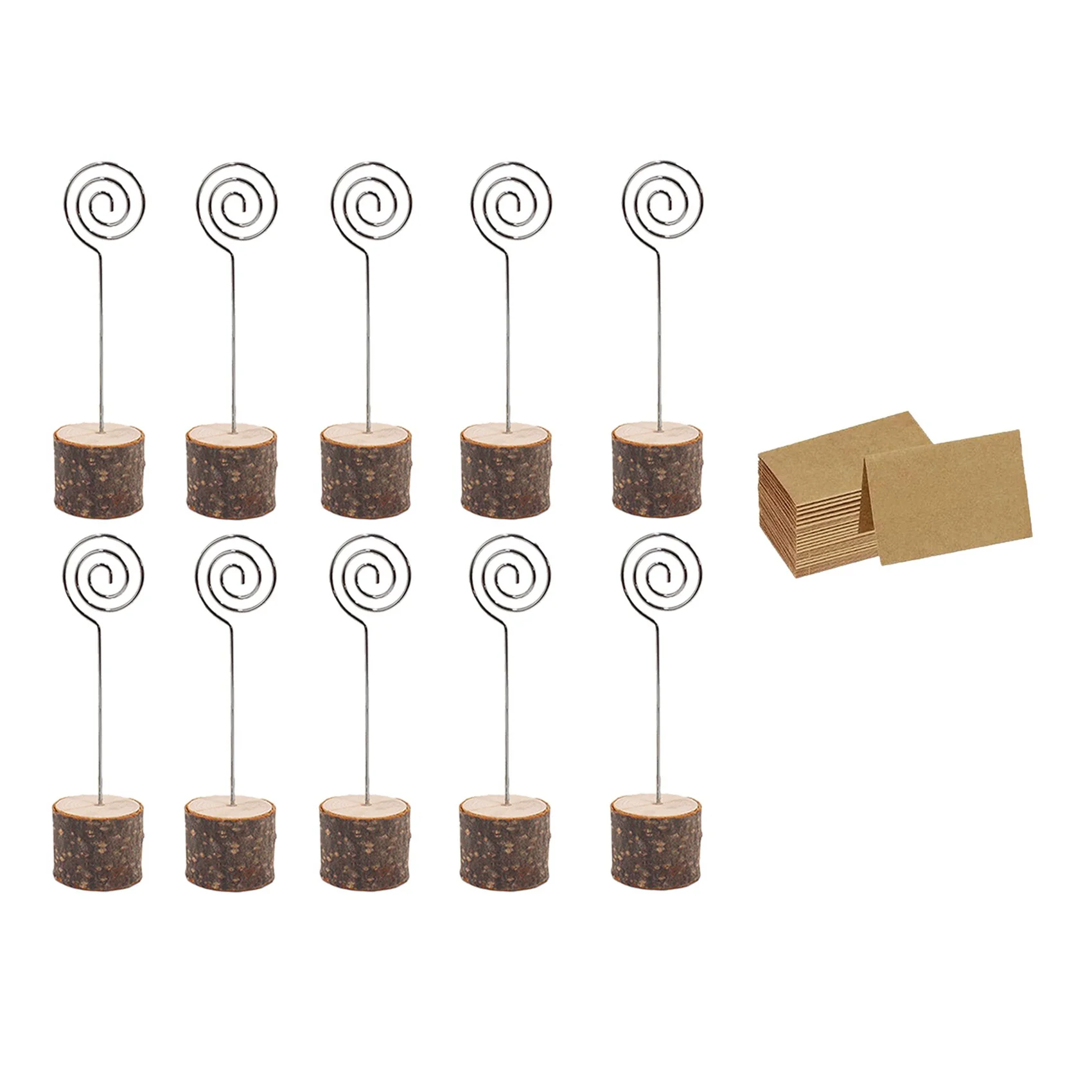 

30 шт. деревянные держатели карты места с вихрем провод из крафт-бумаги свадебные карты места с деревянными настольные подставки под номера ...