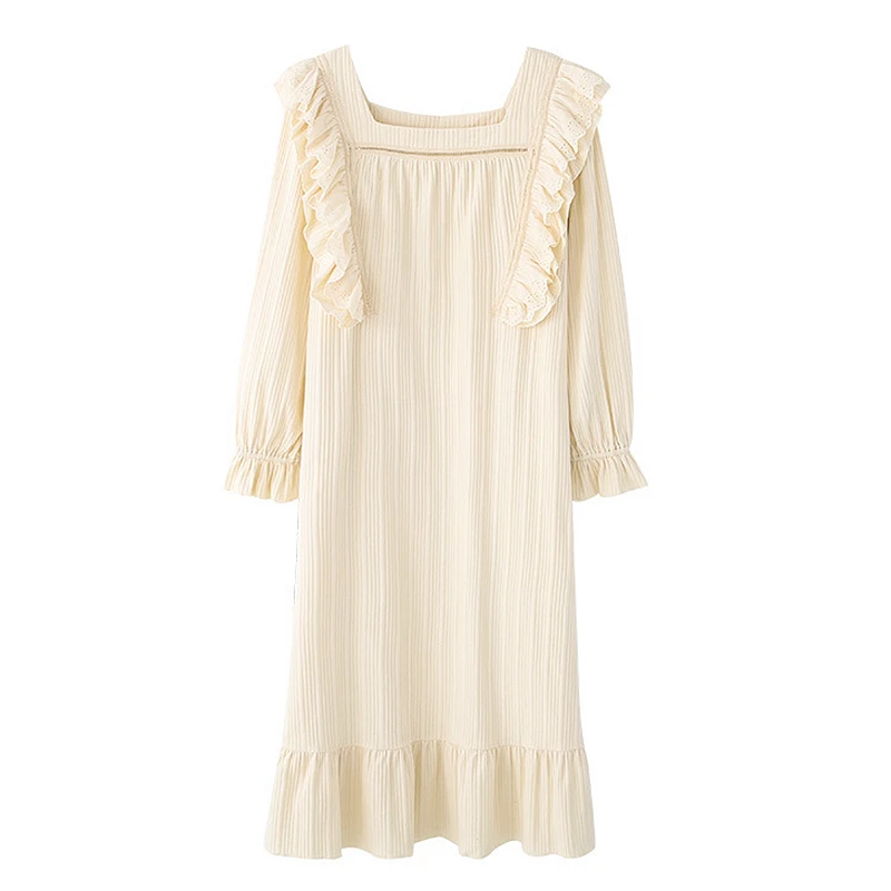 

Cotton pajamas women can wear long-sleeved dresses sexy nightdresses comfortable home clothes women