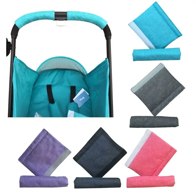 

2 Pcs/set Baby stroller Handle Cotton Linen Pushchair Armrest Case Protective Cover For Pram Stroller Accessories