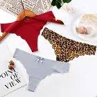 Стринги женские, шелковые, бесшовные, 3 шт.лот