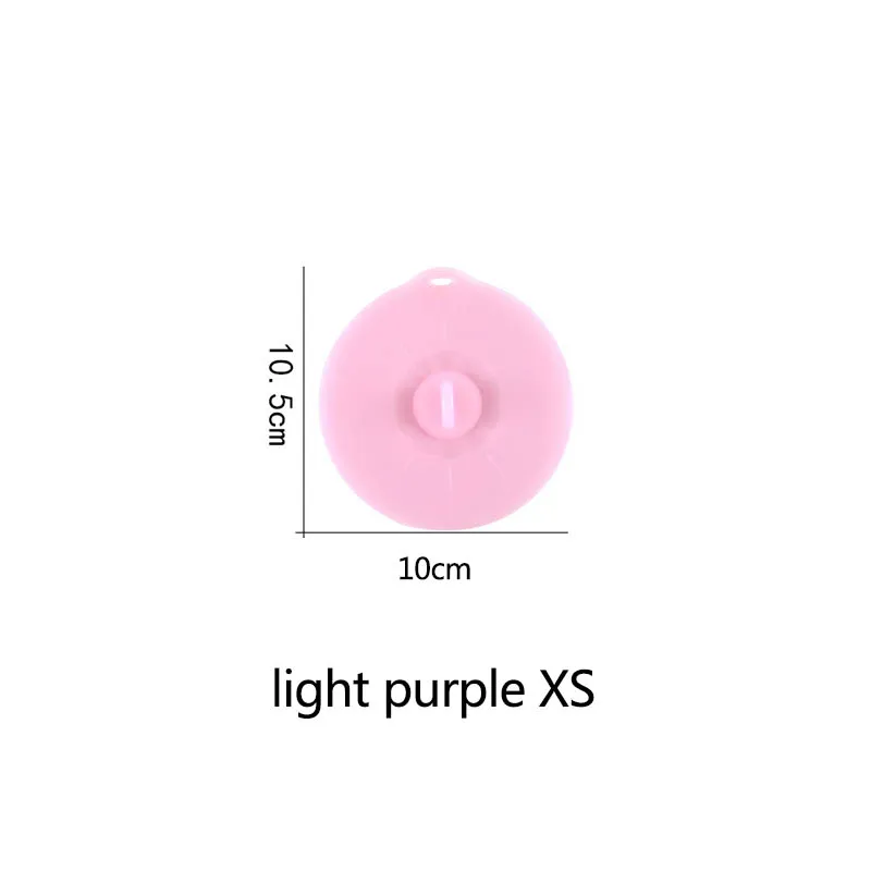 light purple XS 1 шт. кастрюля для приготовления пищи, кастрюля с крышкой, инструменты для приготовления пищи, многоразовые многофункциональные миска для микроволновой печи, силиконовая крышка для кухонных гаджетов - Цвет: light purple XS