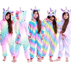 Пижама Кигуруми для девочек, комплект радужной пижамы в виде единорога, одежда для сна, одежда для сна