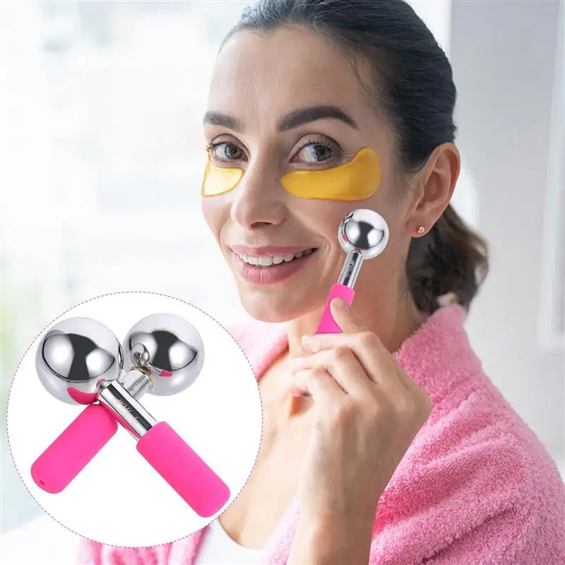 

2 шт лицевая льда основного хода шарообразные, уход за кожей лица Массажер охлаждения отечность глаз рельеф инструменты Красота массаж кожи...