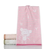 25x50cm gauze cotton striped cartoon monkey jacquard children kid baby bathroom hand face towel