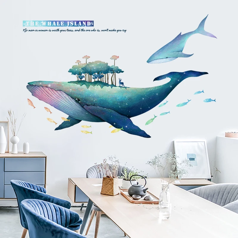 

DIY Whale PVC Wall Sticker Creative Living Room Bedroom Bathroom Wall Decal Decor Aesthetic for Boy Girl Kids Teenager Wallpaper