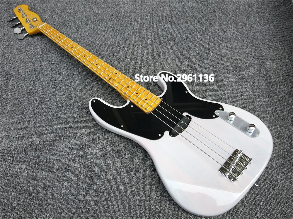 

2019 High quality electric bass guitar,TL style-4 strings bass,white color with Mahogany body And maple neck,free shipping