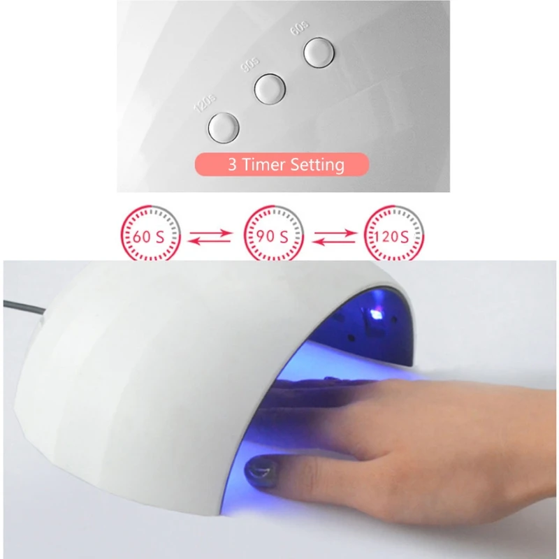 36W UV Dryer UV Resin Fast UV Curing Lamp 30s 60s 90s Timer Nail Art Manicure Gel Dryer USB Charge Jewerly Making Tools images - 6
