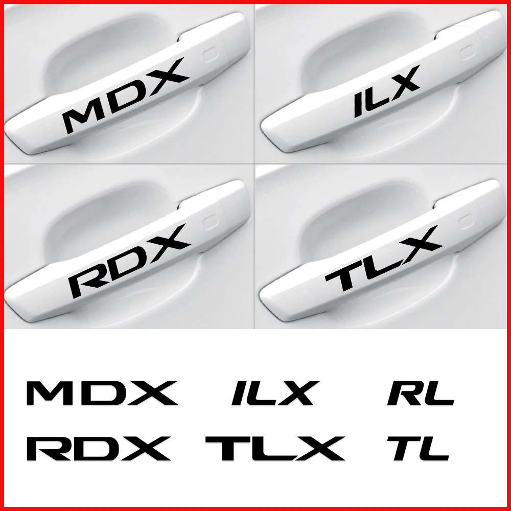 4 шт. декоративные наклейки на дверную ручку автомобиля Acura MDX ILX RDX TLX TL RL|Наклейки