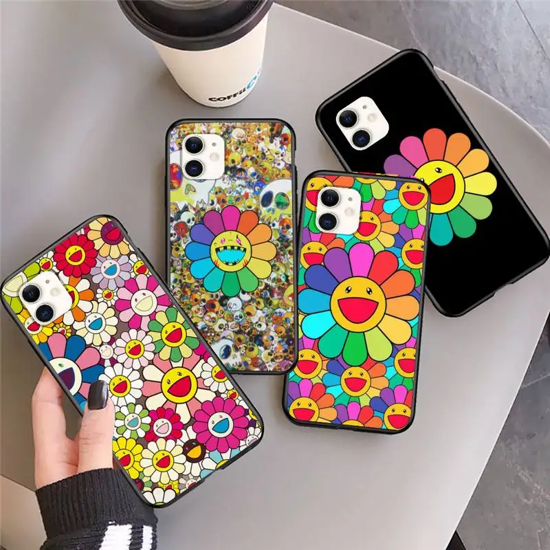 

Smiley Sun Flower Brand Phone Case For iphone 12 11Pro Max 11 XR XS Max X 8 7 6 6S Plus 5 5S SE 2020 soft Cover Shell