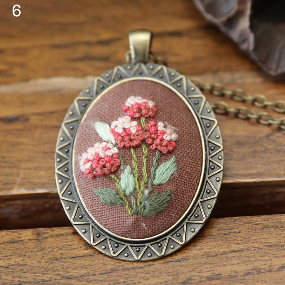 Набор для вышивки крестиком сделай сам ожерелье с цепочкой и цветком ювелирное