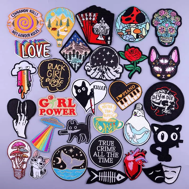 Плавкие патчи с котом и цветком Мультяшные нашивки надписями на одежду