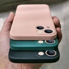 Роскошный оригинальный квадратный жидкий силиконовый чехол для iPhone 13, 11, 12 Pro Max Mini, X, XS, XR, 7, 8 Plus, SE 2020, Мягкий противоударный чехол для телефона