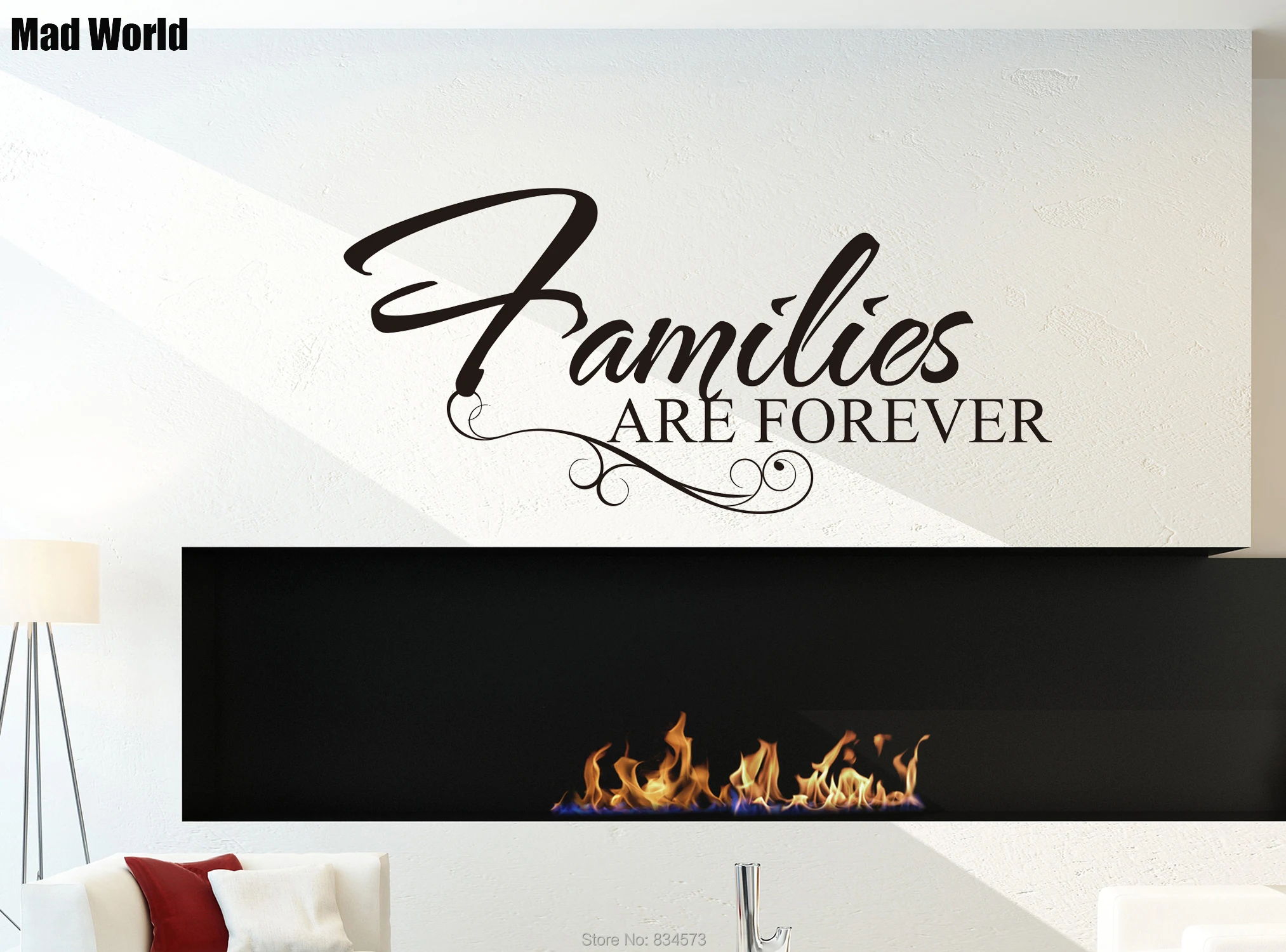 

Mad World-Families Are Forever Wall Art Stickers Wall Decals Home DIY Decoration Removable Room Decor Wall Stickers