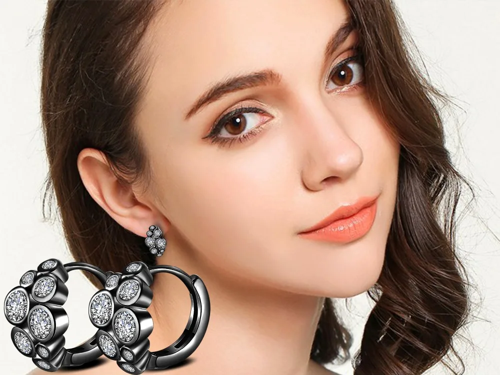 2021 модные Круг Сердце Серебро Цвет серьги ювелирные изделия из жемчуга черные