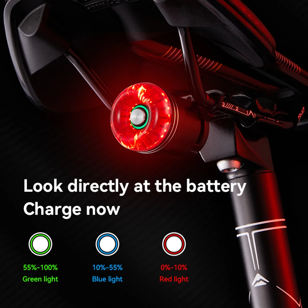 

Mountain Bike Tail Light USB Rechargeable Road Bicycle Smart Brake Sensing Rear Light Night Ridding Warning Cycling Accessories