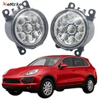 2 шт., передние противотуманные фары для Porsche Cayenne 92A, 958, 2010, 2011, 2012, 2013, 2014, 2015, 9 светодиодов, противотуманные фары H11 DRL