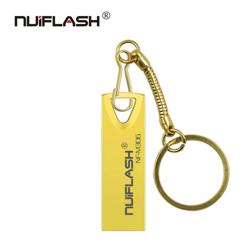 golden Usb флеш-накопитель 2,0, серебристая металлическая флешка, 128 ГБ, 64 ГБ, 32 ГБ, 16 ГБ, 8 ГБ, 4 Гб, память, флешка, память, usb браслет, ключ - Цвет: golden