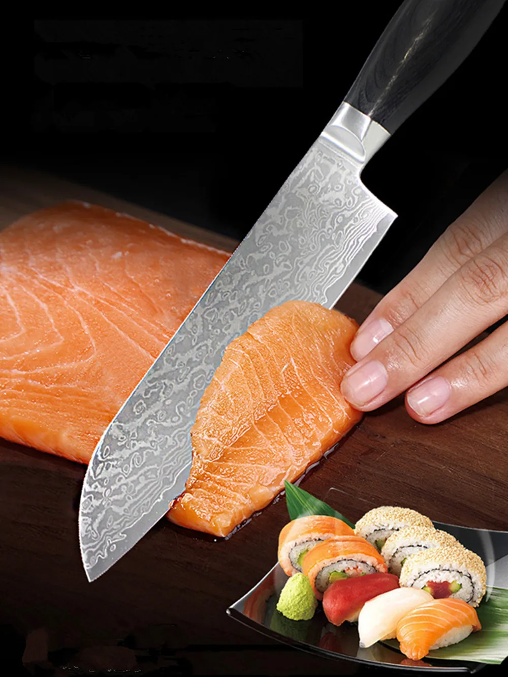 CL -51 Damascus Santoku японский нож VG10 стальные лезвия кухонные ножи острый для мяса и