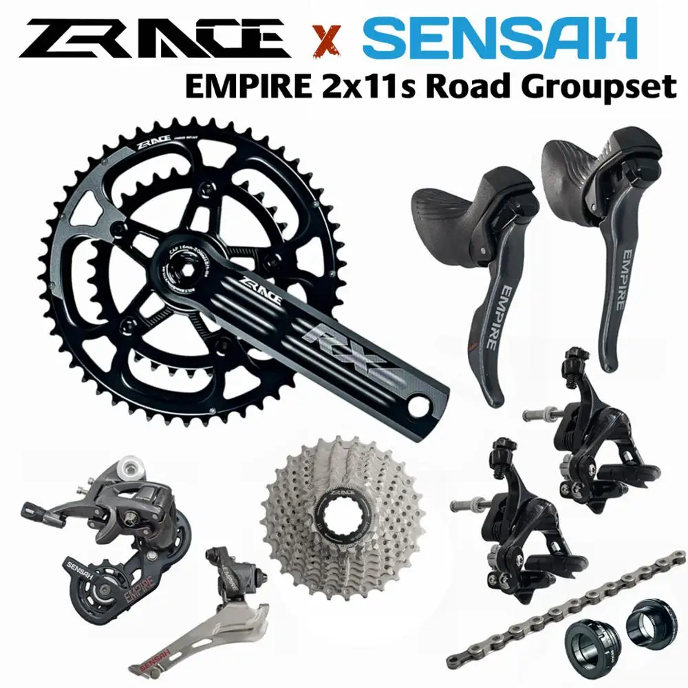 Sensah-kit de correia e cassete de freio para bicicleta de estrada empire +, groupset de 2x11 velocidades, 22s road bike 5800, r7000