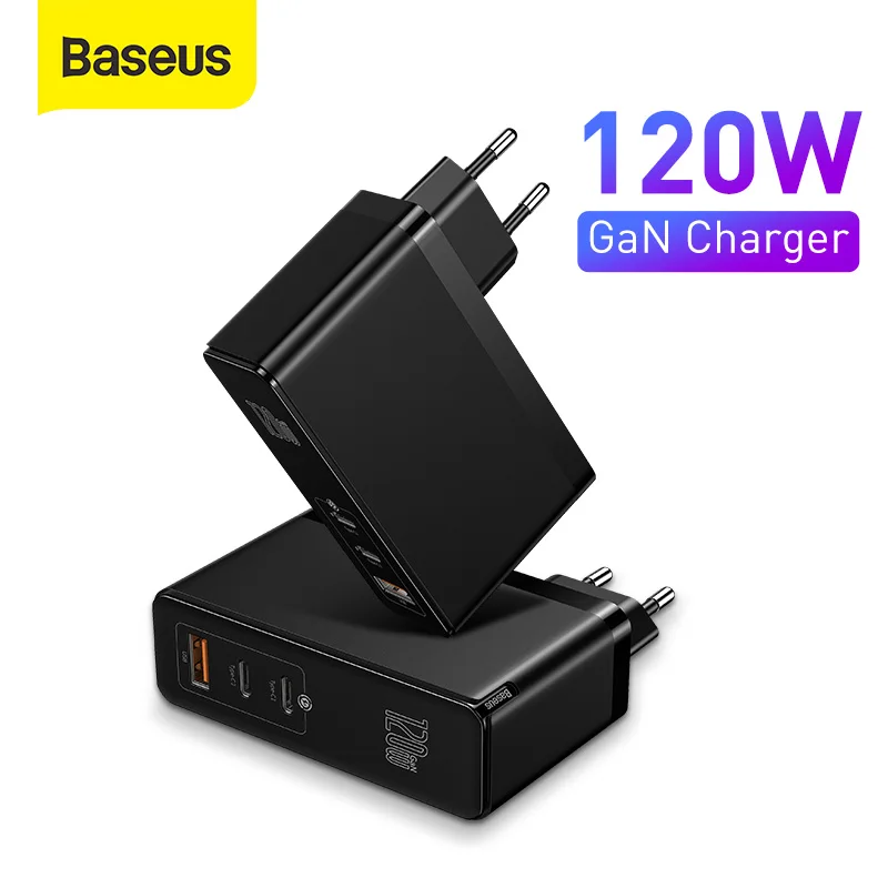 Зарядное устройство Baseus GaN 120 Вт Quick Charge 3 0 4 для MacBook Pro Кабель быстрой зарядки Huawei