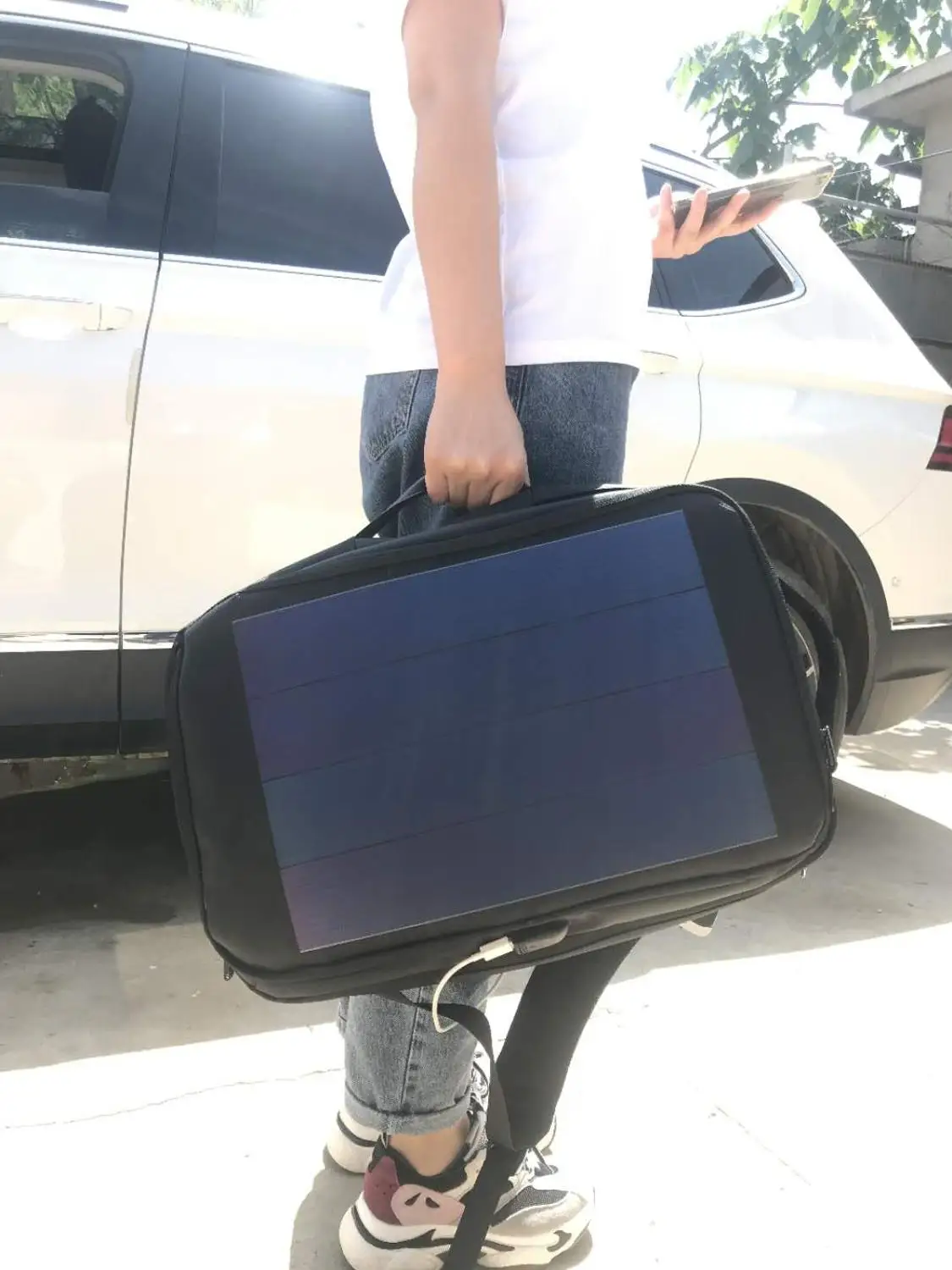 Customized portable backpack charger in olive brown 7 Watt water resistant solar panel Charge all Smartphones and USB | Компьютеры и