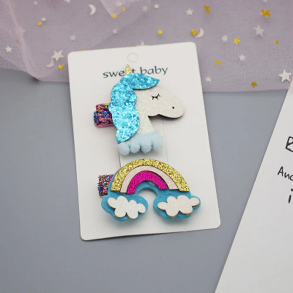 Милые заколки для волос с радужными облаками девочек детские аксессуары