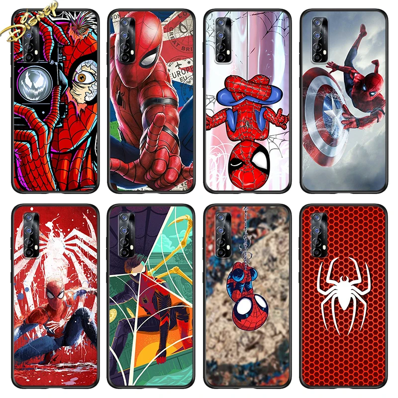 

Marvel Avengers Super Hero Spider Man For Realme Narzo 20 10 7i 7 6 6S 6i 5i 5S 3i 3 2 Global Pro 5G Black Phone Case