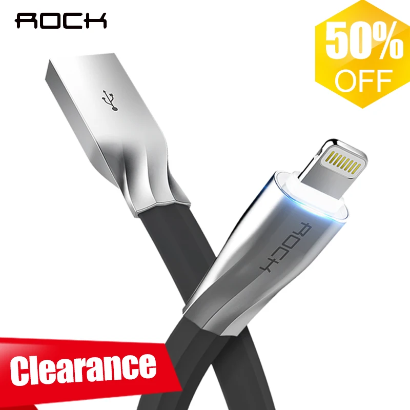 ROCK USB кабель с автоматическим отключением питания для iPhone 11 11Pro XS MAX X XR 8 7 plus 2 1 А