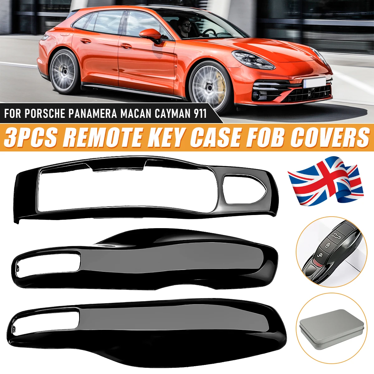 3 шт. автомобильный чехол для пульта дистанционного управления Porsche/Panamera/Spyder/Carrera