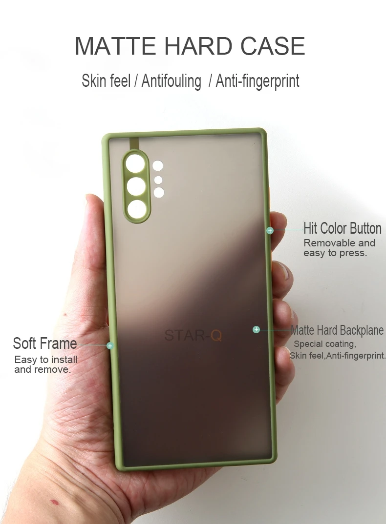Skin Feel Matte Silicone Hard Phone Case For Samsung Galaxy Note 10 9 8 Note10 Plus 5g Note9 Note8 Shockproof Bumper Back Cover