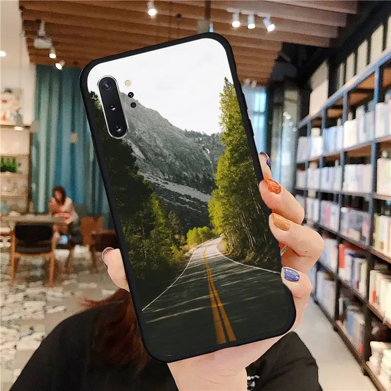 

Travel landscape road Phone Case For Samsung A50 A51 A71 A20E A20S S10 S20 S21 S30 Plus ultra 5G M11 funda cover