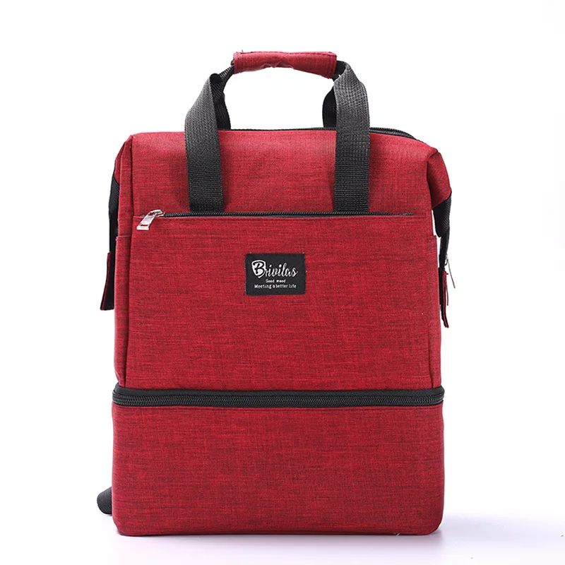 

New Fashion Double-shoulder Mommy Bag Multifunctional Large-capacity Insulated Lunch Bag Bao Mom Outing Handbag Diaper Organizer