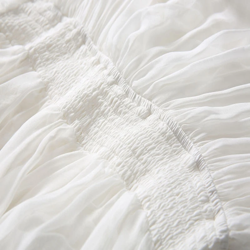 Летнее женское платье 100% шелковые длинные платья без рукавов белые пляжные макси