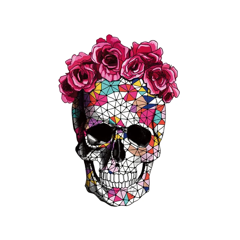 Rose Skull Head Stickers Set Iron On Transfer For Girls Fashion Patches Heat Parches Diy Easy Use Washable | Дом и сад