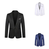 classic suit coat solid color long sleeve lapel slim wedding suit coat suit jacket men blazer