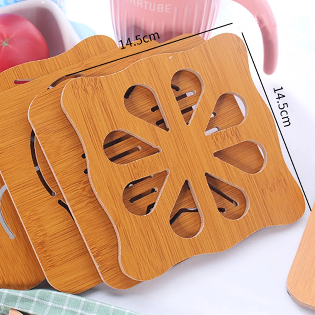Новинка 2019 Нескользящие подставки для чашек с полой древесиной и теплоизоляцией