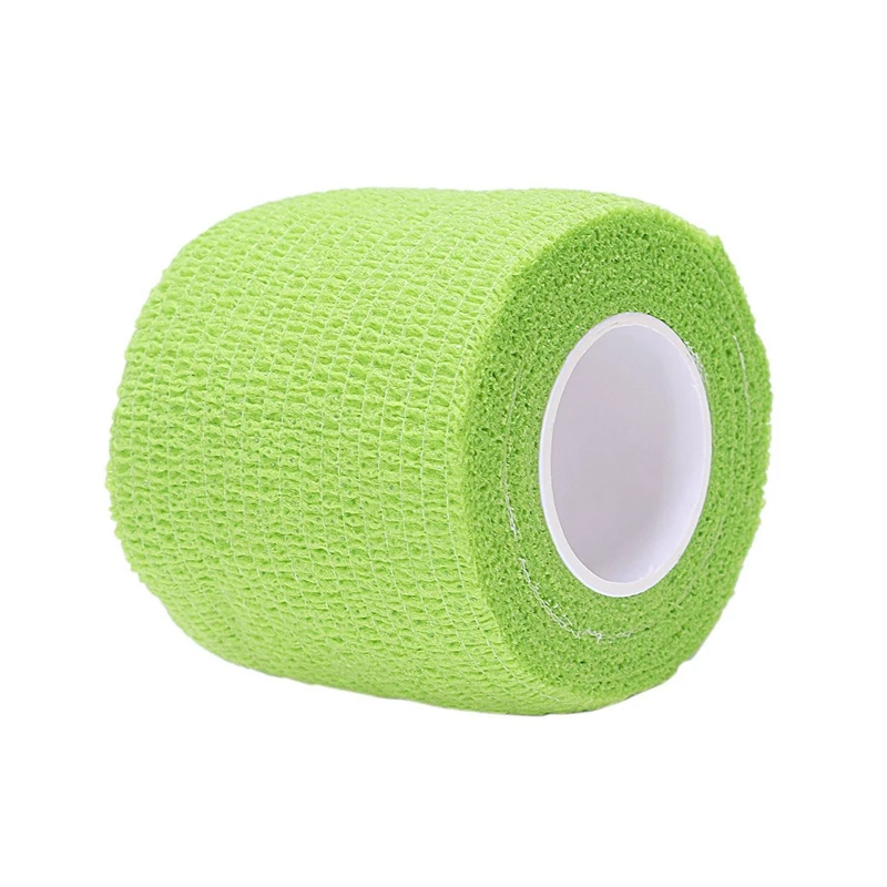 

200 Plastic Small Tattoo Ink Cups Caps with 2inch x 5 Yards Self Adherent Adhesive Free Grip Comfort Wrap Green