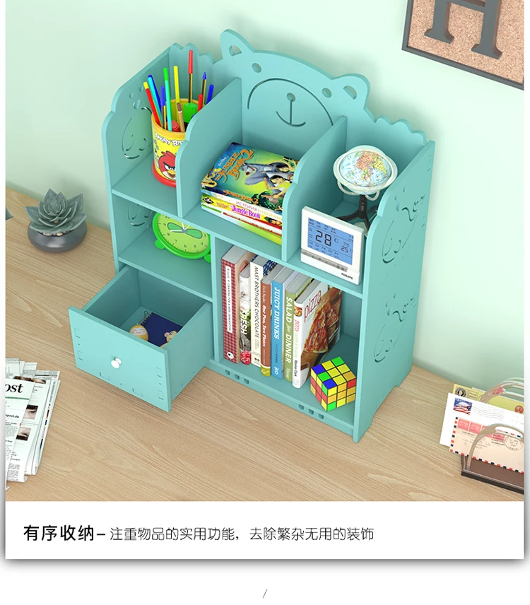 Настольная книжная полка небольшой творческий стол книжный шкаф студент простая