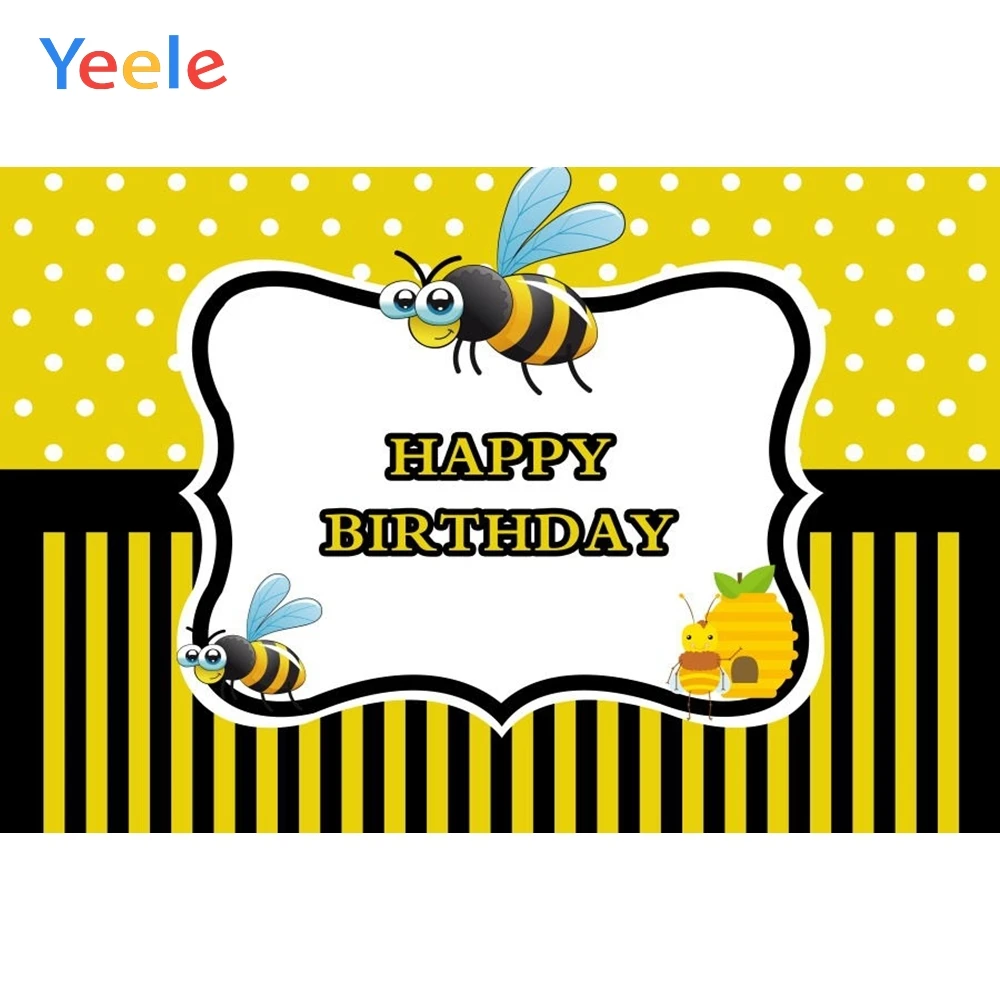 Yeele Newborn Baby Shower Boy Girl Birthday Party Photo Background Flower Honey Bee Yellow Photography Backdrop for Studio | Электроника