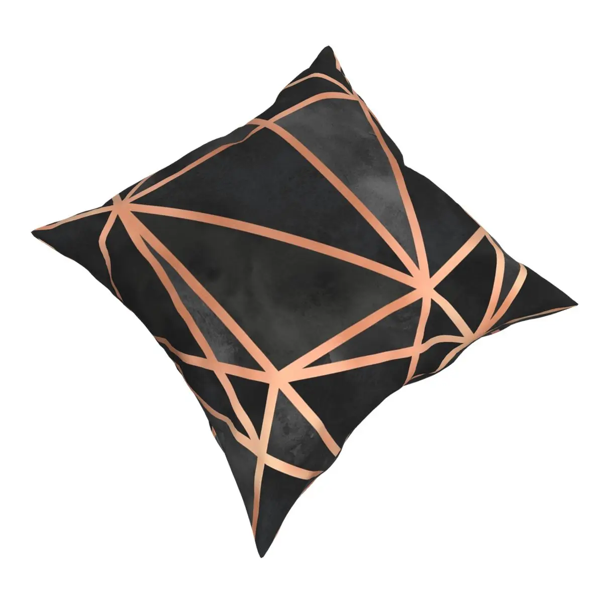 Черный Медь Geo квадратная подушка чехол полиэстер печатных Декор Подушка Чехол