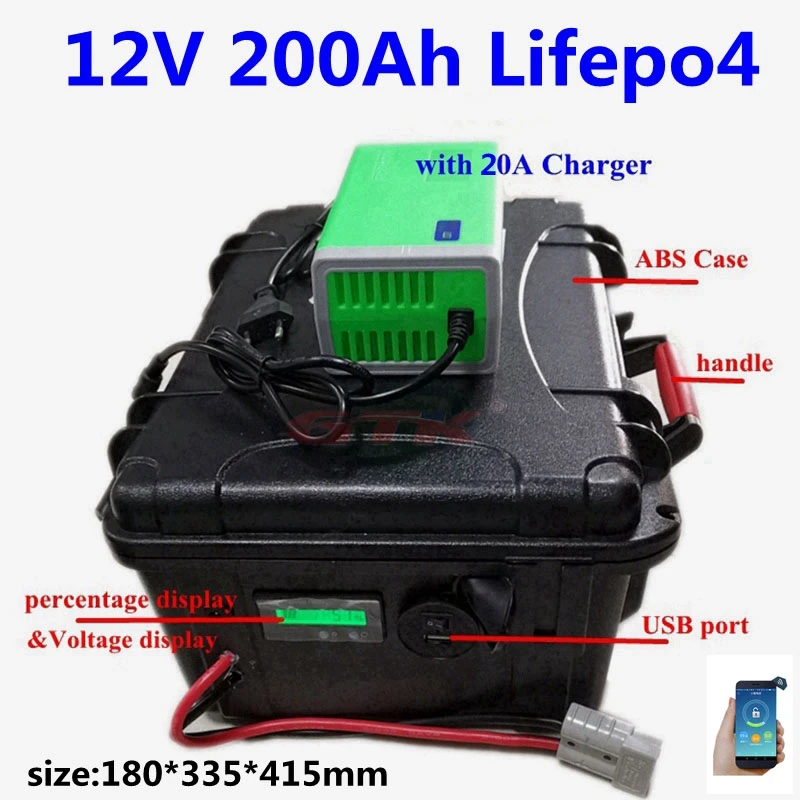 12 8 V 12v 200Ah LiFePO4 литий ионная батарея для хранения солнечных батарей UPS тележка