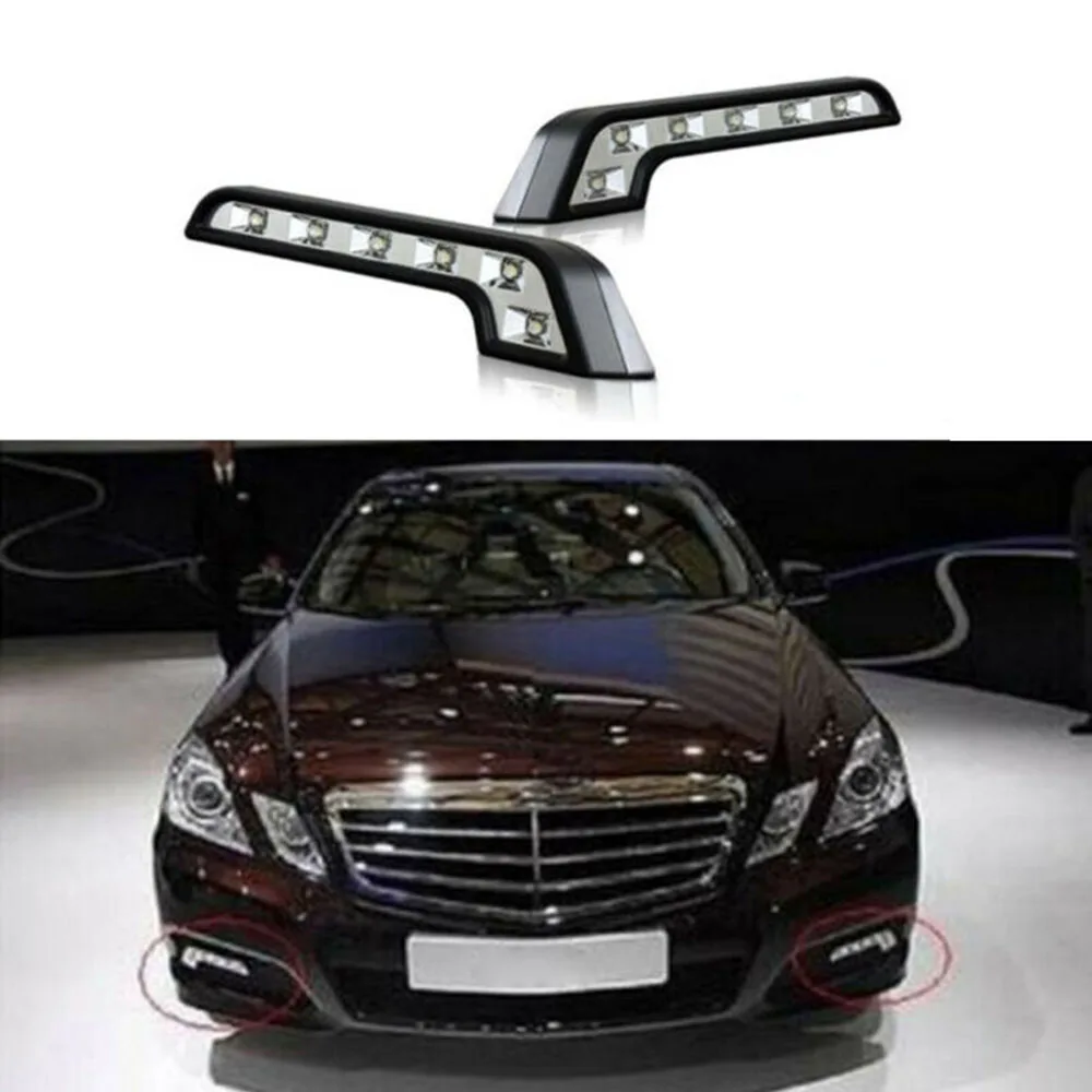 

2Pcs Auto Car L Shaped 6 LED Super White 12V Waterproof Driving Fog Light Lamp Daytime Running Lights