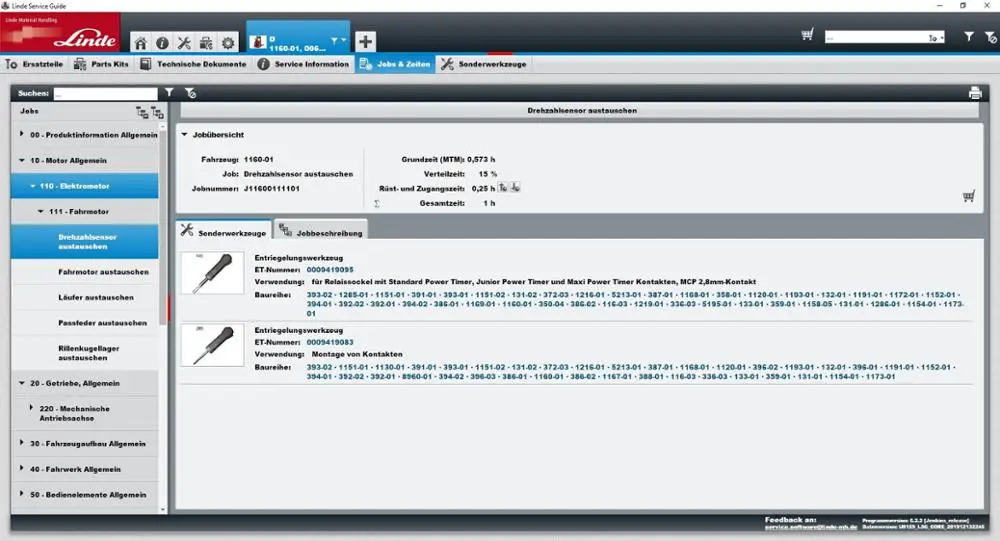Руководство по обслуживанию Linde LSG 5.2.2 обновление данных до U0810 [1/2017] и u0130 [12 2018] U0159