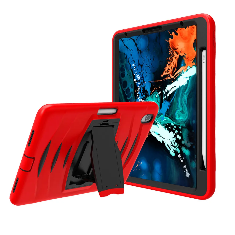 Для Apple iPad Pro 12,9 планшетный чехол 3-в-1 прикрепляющийся к противоударный PC+ силиконовый защитный чехол для планшета с кронштейн и держатель для ручки
