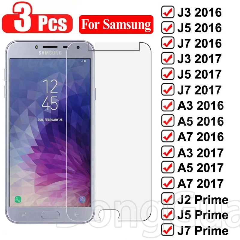 Защитное стекло 3Ps 9H для Samsung J2 J3 J4 J5 J6 J7 A3 A5 A7 A8 E5 E7 S10 2016 2017 Prime закаленное защитное