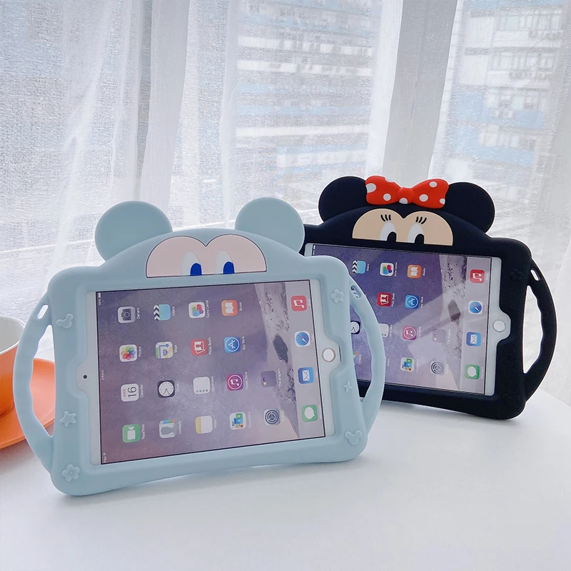 

Kids Cartoon Cover For iPad 7th 8th 10.2 6th 9.7 2018 2017 Pro 10.5 11 Air 1 2 3 4 Tablet Case Silicon Stand Shell Funda + Strap