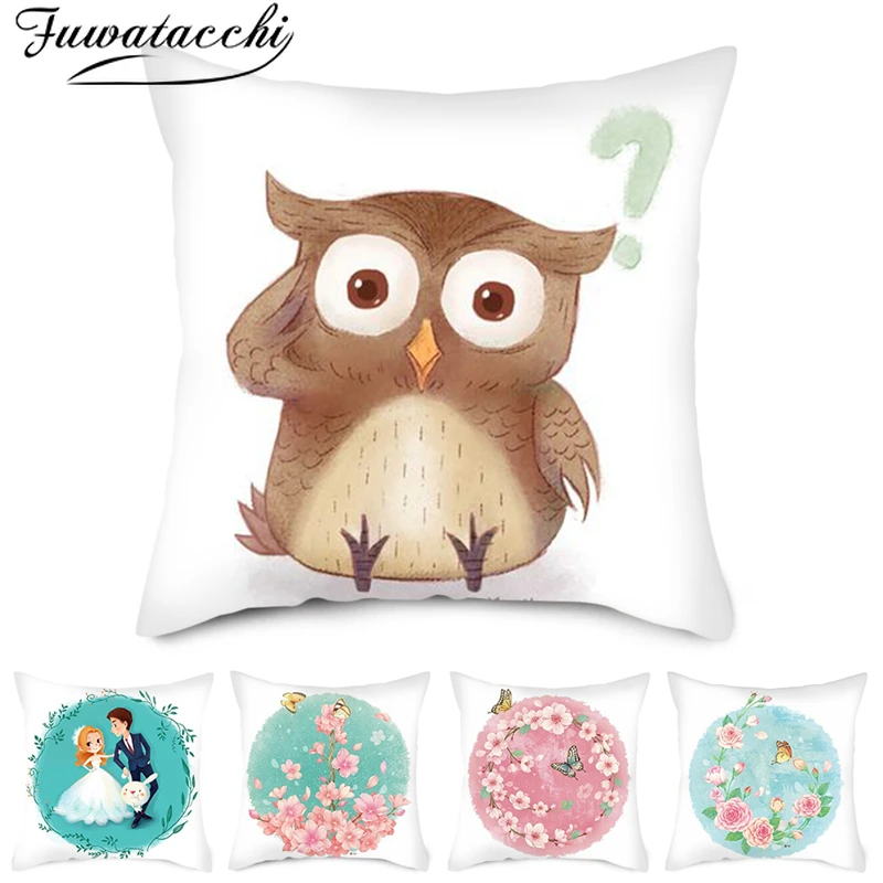 Fuwatacchi кошка изображение лисы чехол для подушки с животным принтом наволочки
