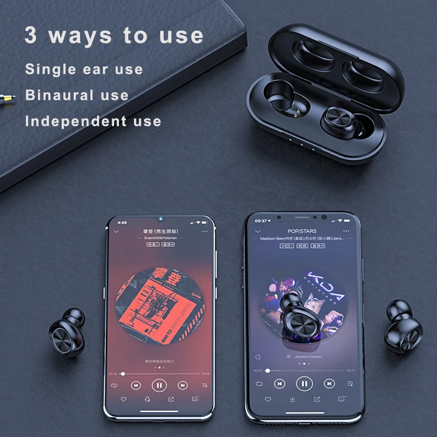 Наушники-вкладыши TWS Bluetooth 5 0 наушники Беспроводной 9D стерео Водонепроницаемый с