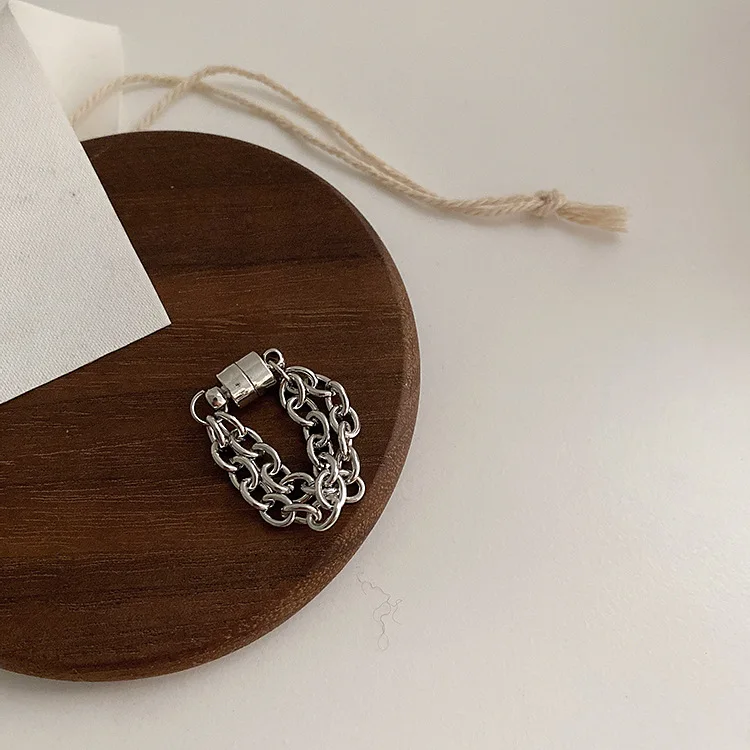 Kpop серебряные звенья цепи кисточки клипсы для ушей корейские магнитные каффы