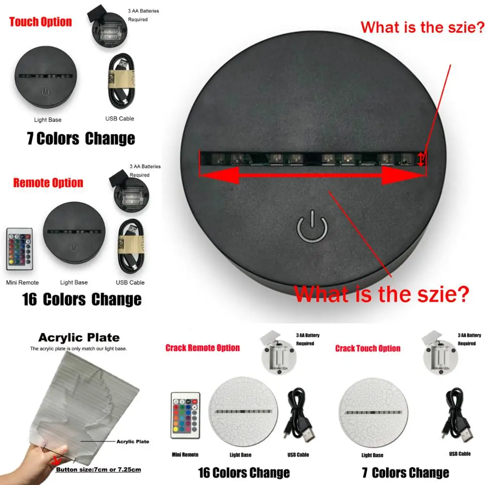 Светодиодный ночсветильник Seviyo 3D Детская лампа на заказ сделай сам Прямая